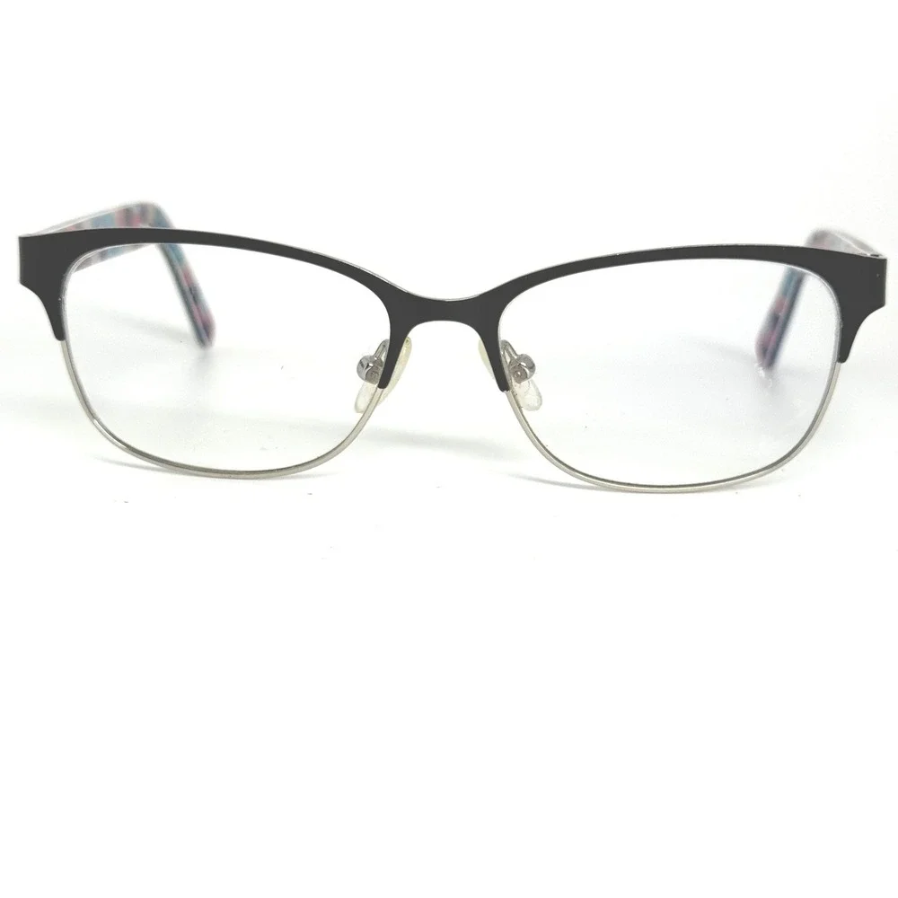 Nine West NW1088 001 Black Silver Eyeglasses Frames 49-14-135 Geometric 22138